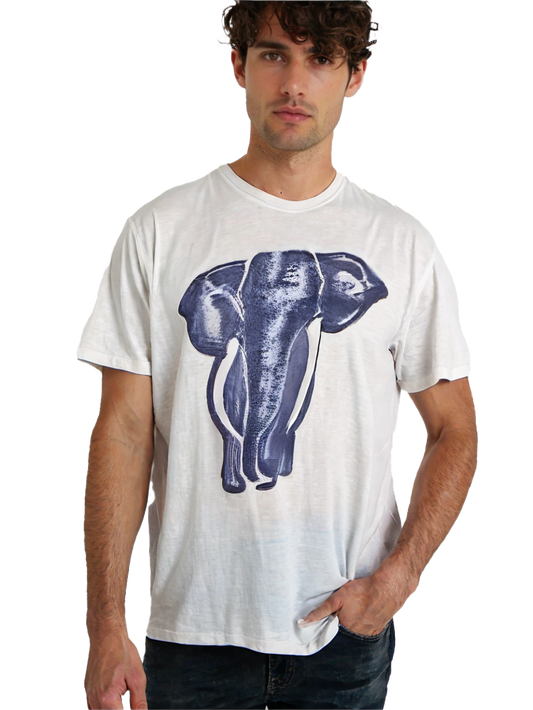 elephant indigo hand painted tshirt