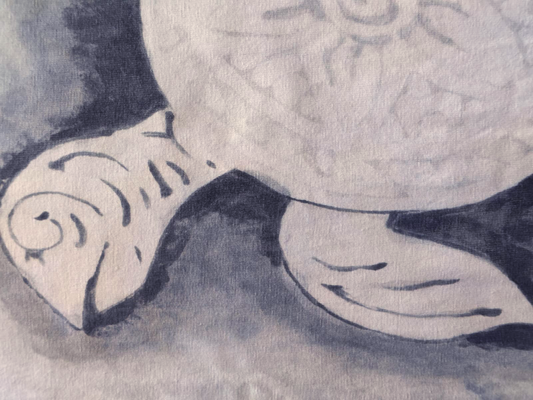 turtle indigo hand painted tshirt