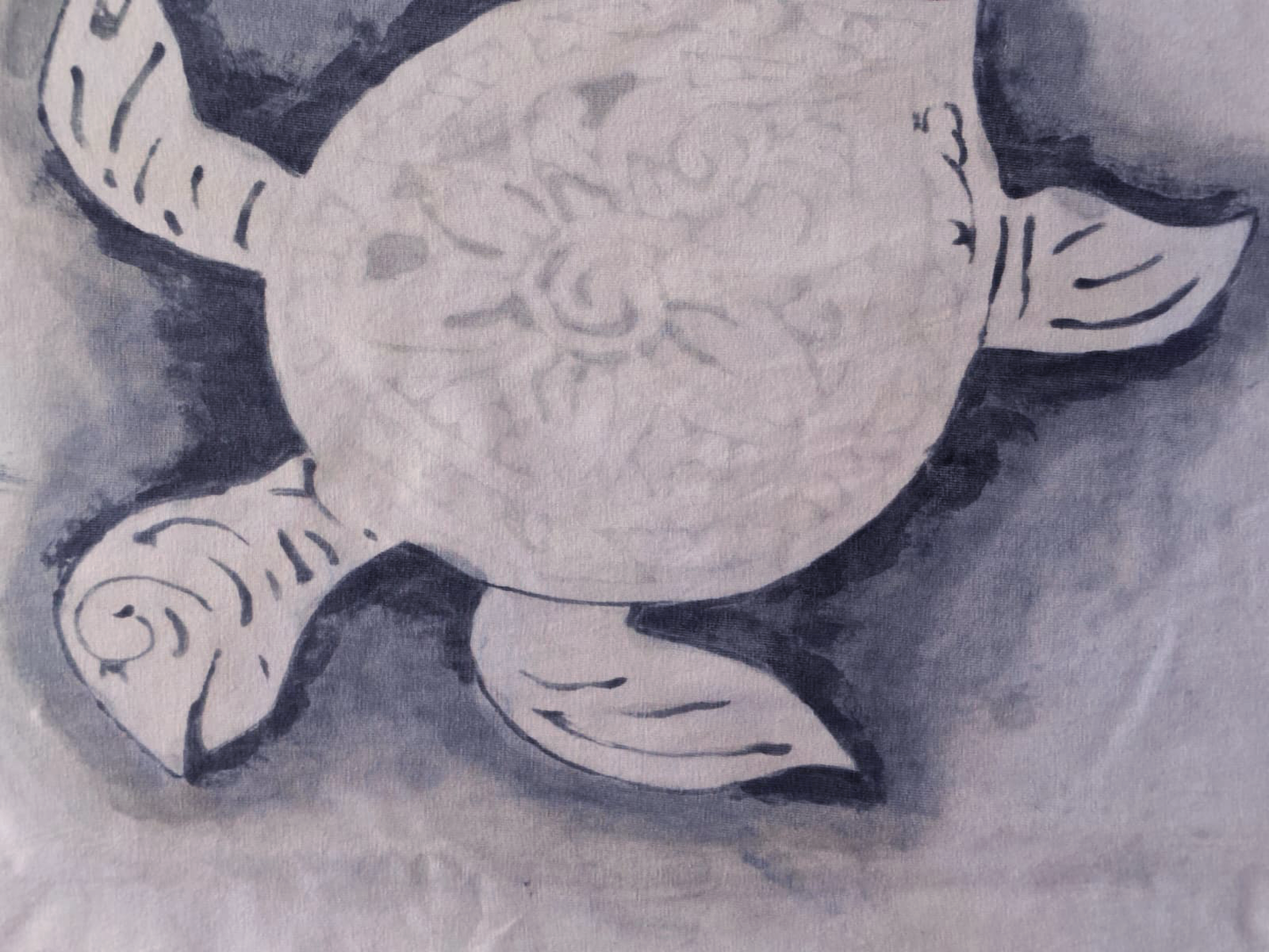 turtle indigo hand painted tshirt
