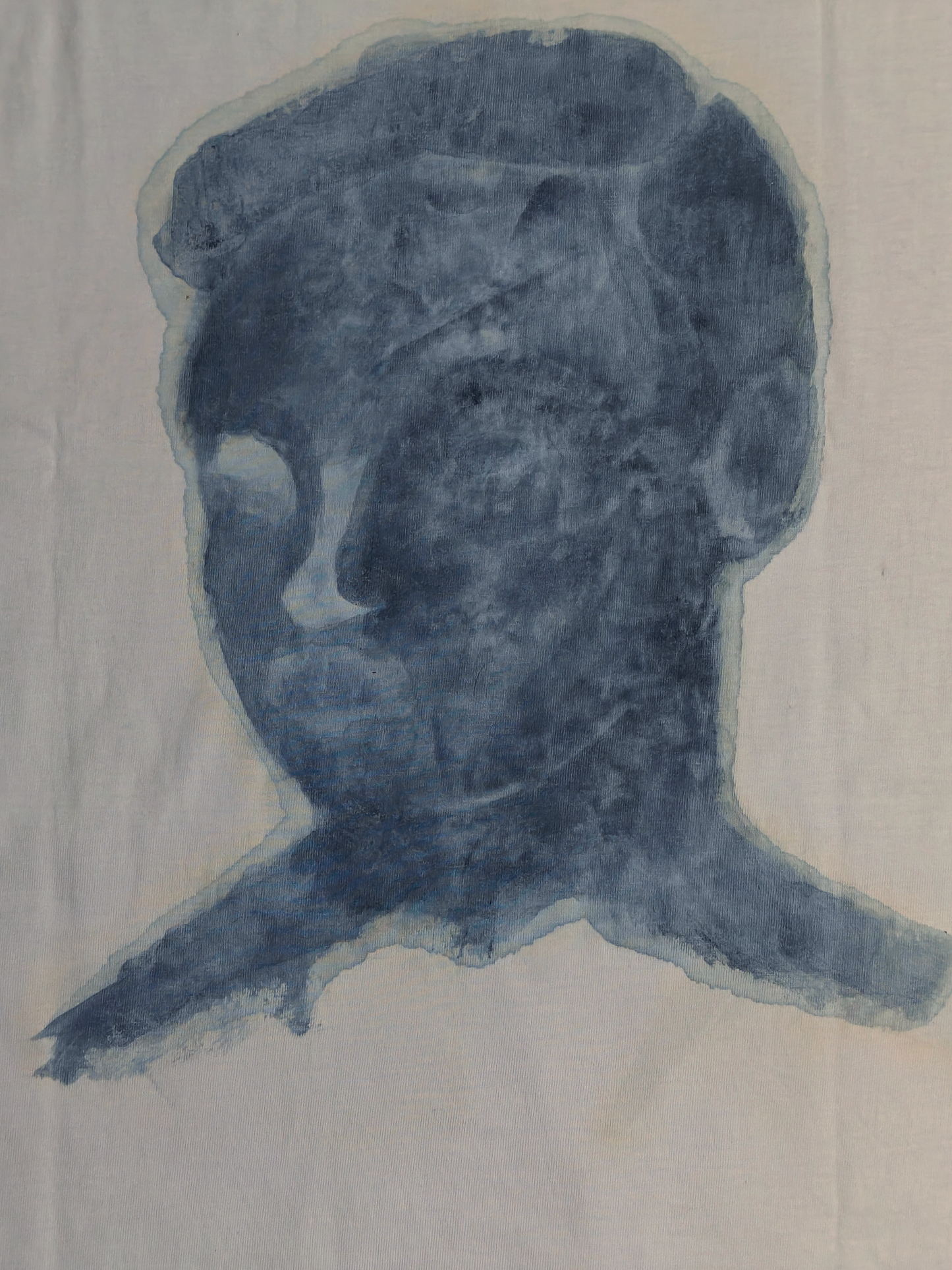 indigo hand paintend portrait