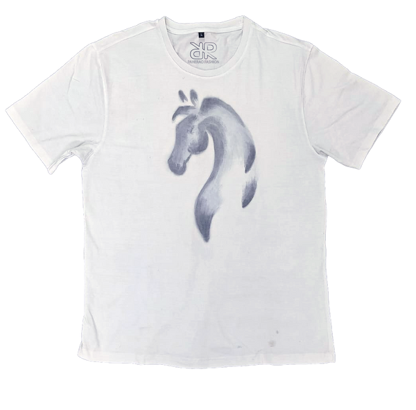 horse indigo hand painted tshirt