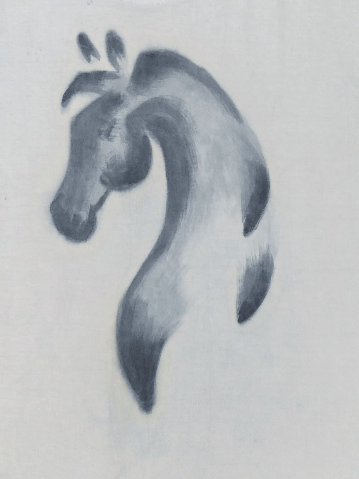 horse indigo hand painted tshirt