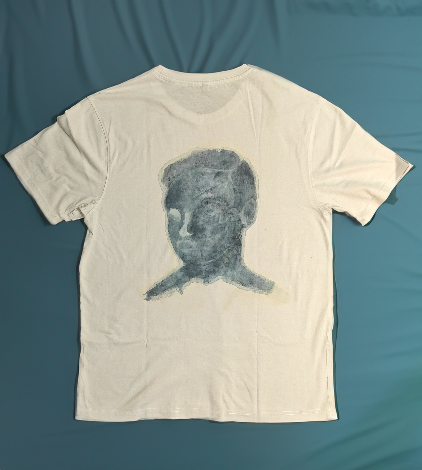 indigo hand paintend portrait