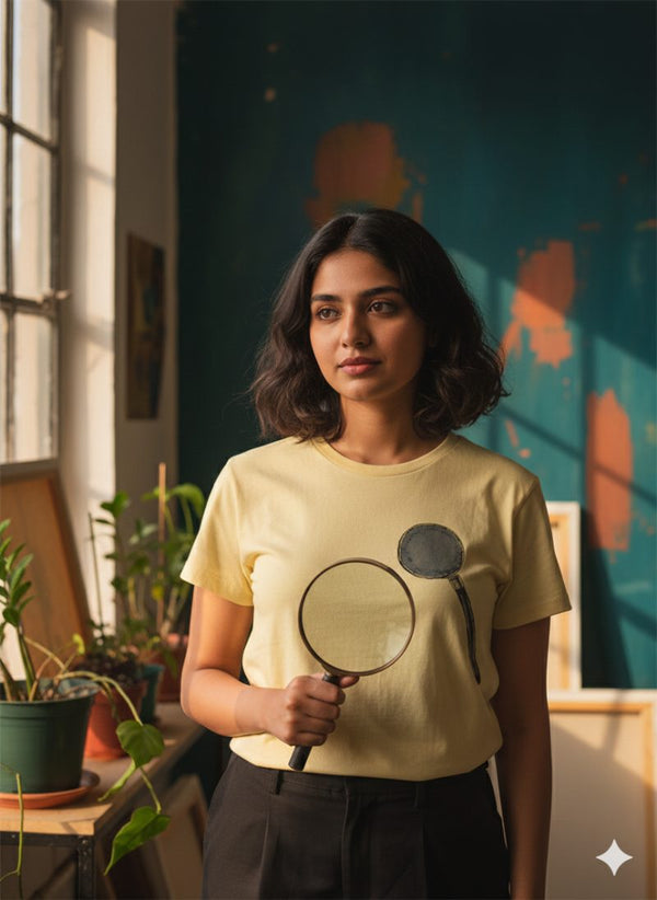 Quantum Bloom, Earth's Gentle Embrace — tshirt crew neck (BEIGE · L)