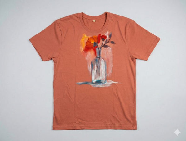 Coral Bloom's Gentle Radiance — tshirt crew neck (CORAL · M)