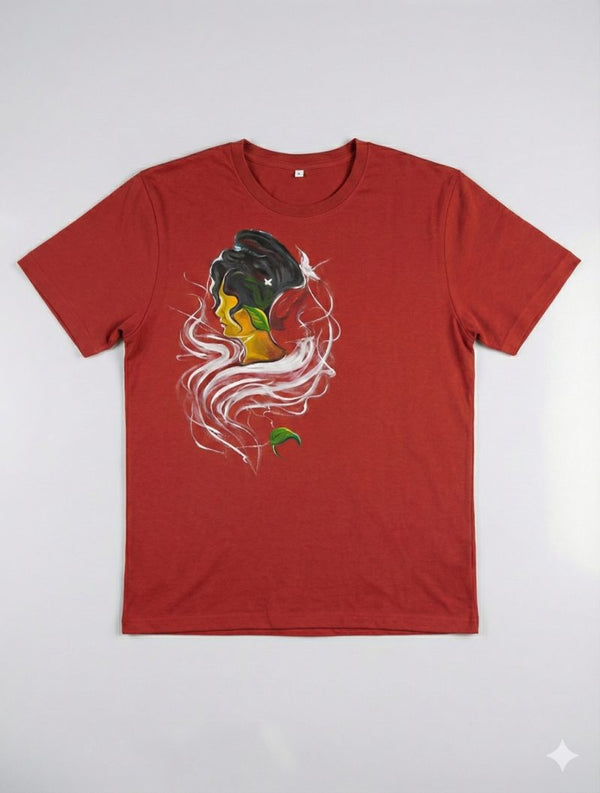 Coral Dawn's Whispers of Humanity — tshirt crew neck (CORAL · L)