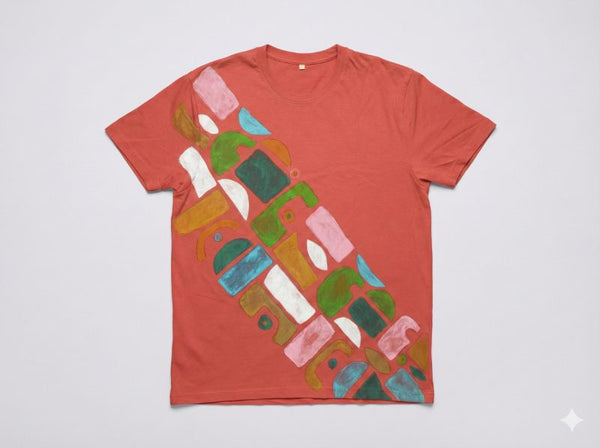 Coral Canvas, Architectural Whisperings — tshirt crew neck (CORAL · L)