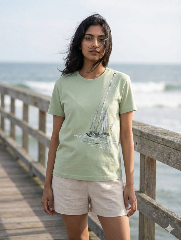 Ocean Depths' Whispers — tshirt crew neck (JADE · M)