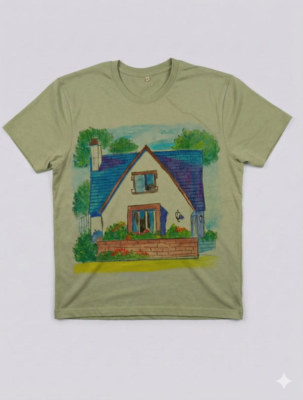 Verdant Echoes, Anjalee's Quiet Vista — tshirt crew neck (JADE · M)
