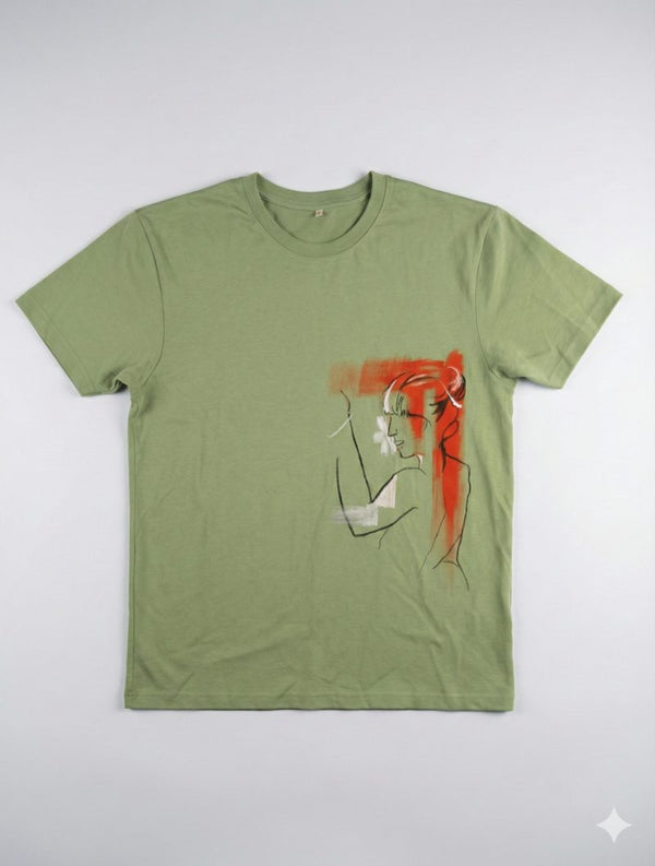 Jade Depths, Humanity's Serene Embrace. — tshirt crew neck (JADE · M)