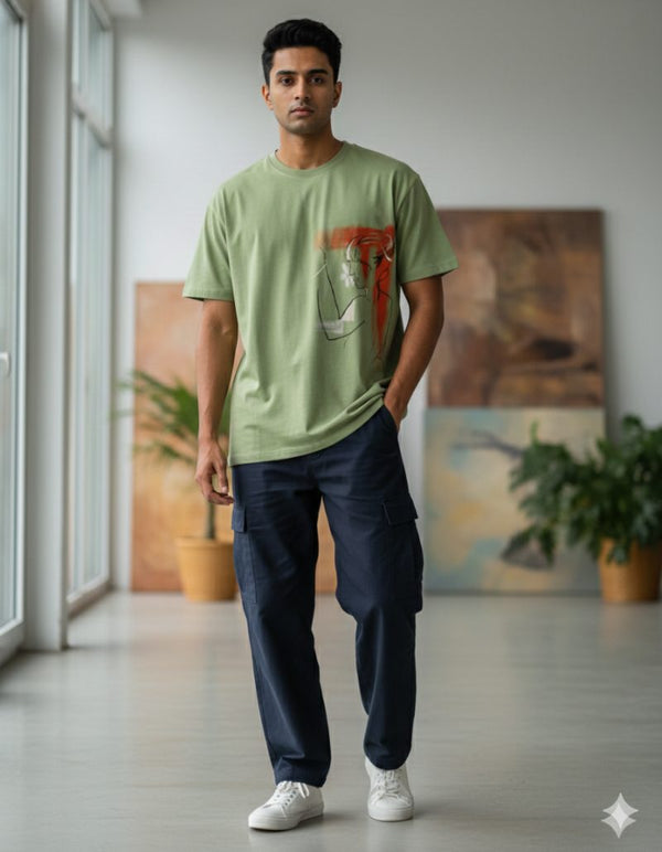 Jade Depths, Humanity's Serene Embrace. — tshirt crew neck (JADE · M)
