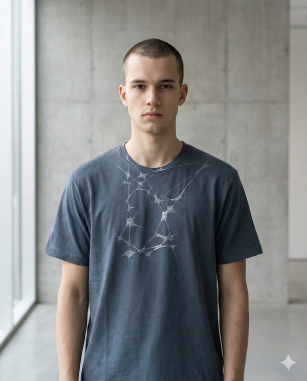 Midnight Glyphs, Woven Dreams — tshirt crew neck (NAVY · XL)