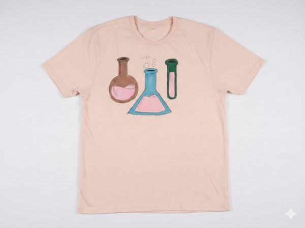 Celestial Bloom Art Canvas — tshirt crew neck (PEACH · XL)