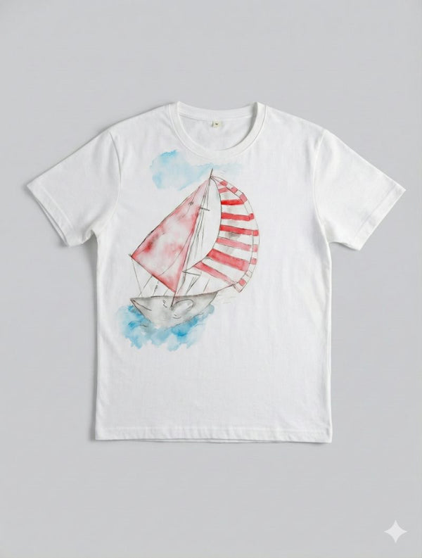 tshirt crew neck | nautical  (white · M)